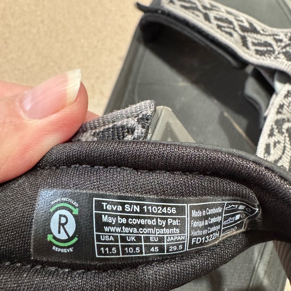 Teva Black and Gray Patterned Strap Sandals - Picture 3 of 5